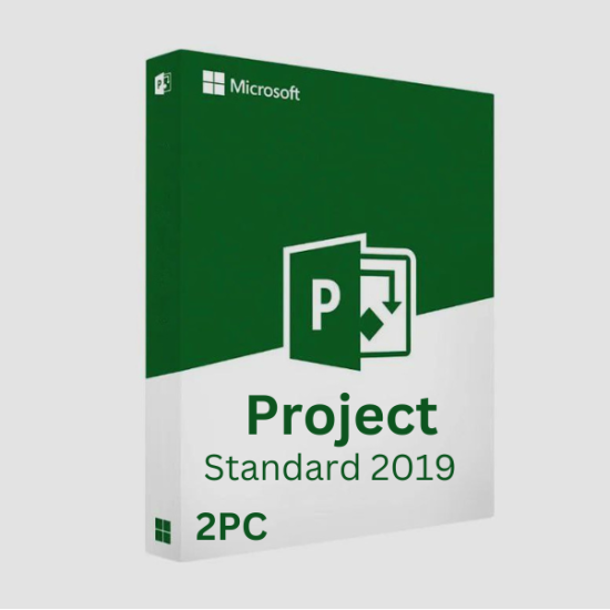  Microsoft Project 2019 Standard 2PC  (Retail Online Key)